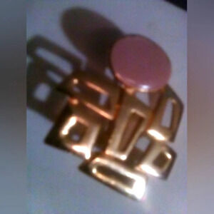 Gold and pink Abstract brooch pin